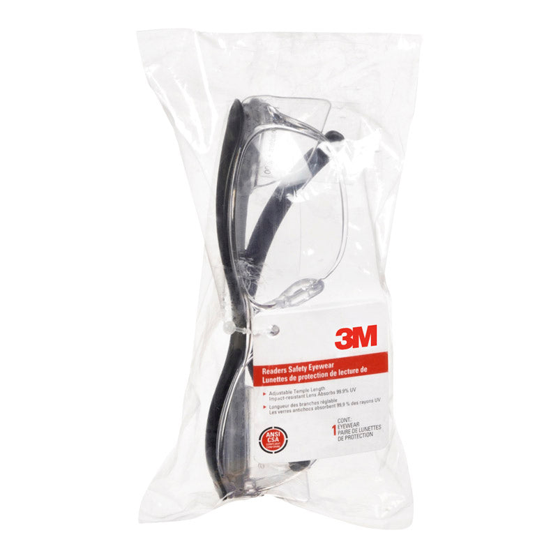 3M Anti-Fog Safety Readers Clear Lens Black Frame 1 pc