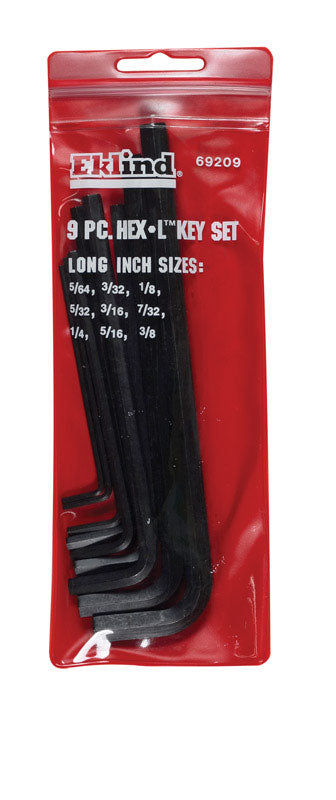 Eklind Hex-L 5/64 to 3/8 in. SAE Long Arm Hex L-Key Set 9 pc