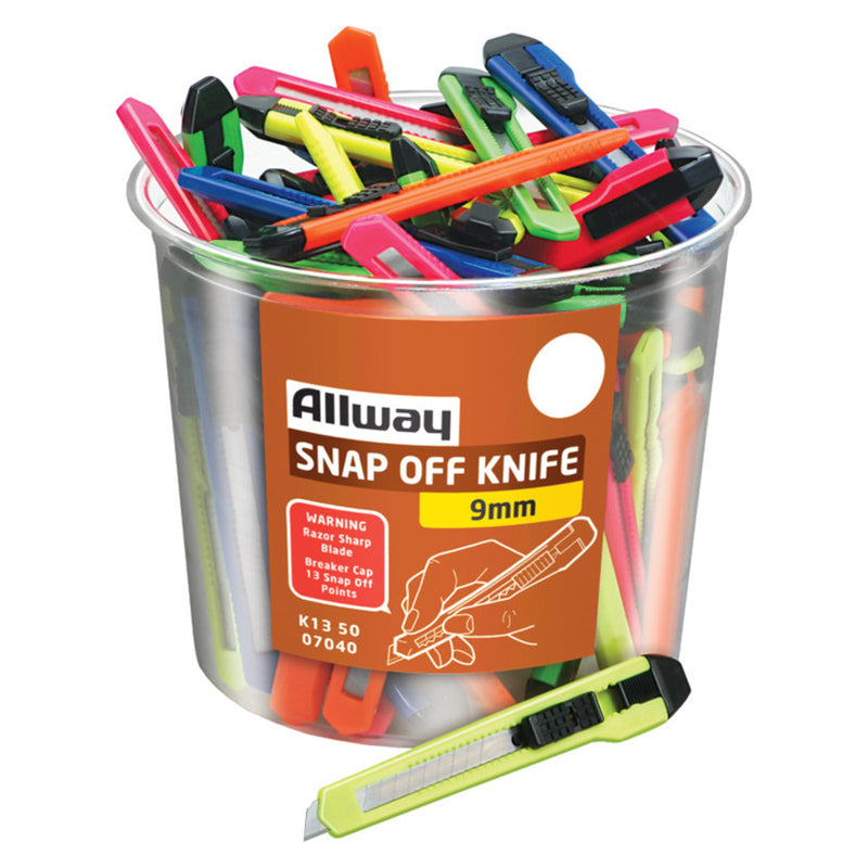 Allway 5 in. Snap-Off Utility Knife Assorted 50 pk