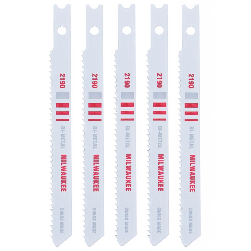 Milwaukee 3-5/8 in. Bi-Metal U-Shank Metal cutting Jig Saw Blade 14 TPI 5 pk