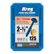 Kreg No. 8 X 2-1/2 in. L Square Blue-Kote Pocket-Hole Screw 125 ct