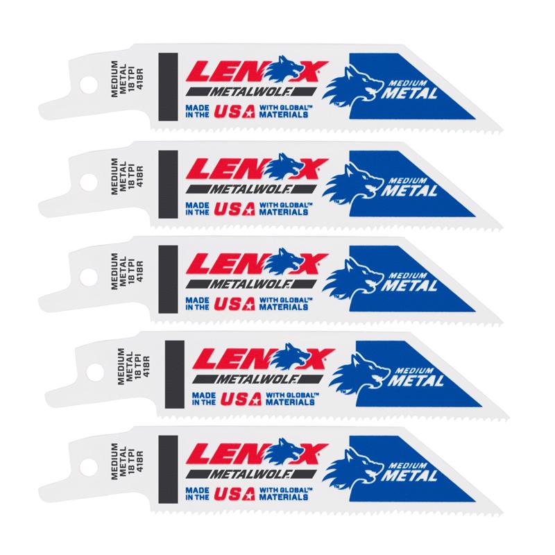 LENOX METALWOLF 4 in. Bi-Metal WAVE EDGE Reciprocating Saw Blade 18 TPI 5 pk