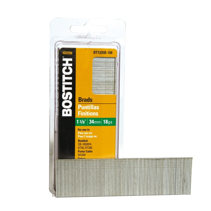 Bostitch 18 Ga. X 1-3/8 in. L Coated Steel Brad Nails 1000 pk