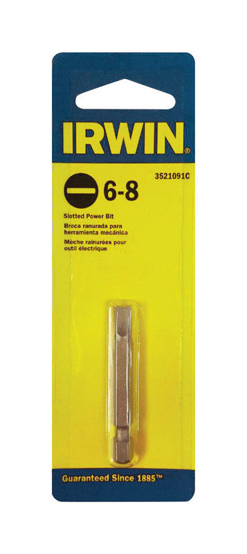 Irwin Slotted #6-8 X 1-15/16 in. L Power Bit S2 Tool Steel 1 pc