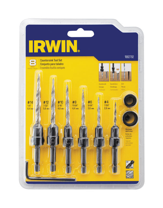 Irwin Multi Size D Steel Wood Countersink 8 pc