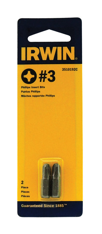 Irwin Phillips #3 X 1 in. L Insert Bit S2 Tool Steel 2 pk