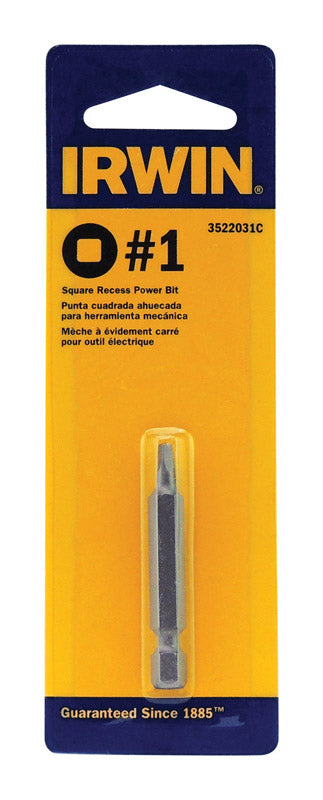 Irwin Square #1 X 2 in. L Power Bit S2 Tool Steel 2 pk