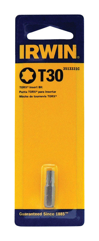 Irwin Torx T30 X 1 in. L Insert Bit S2 Tool Steel 1 pk
