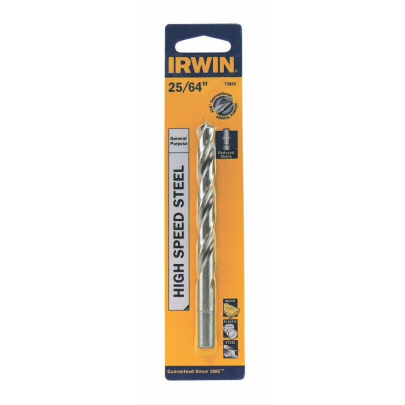 Irwin 25/64 in. X 5-1/8 in. L High Speed Steel Drill Bit Straight Shank 1 pc