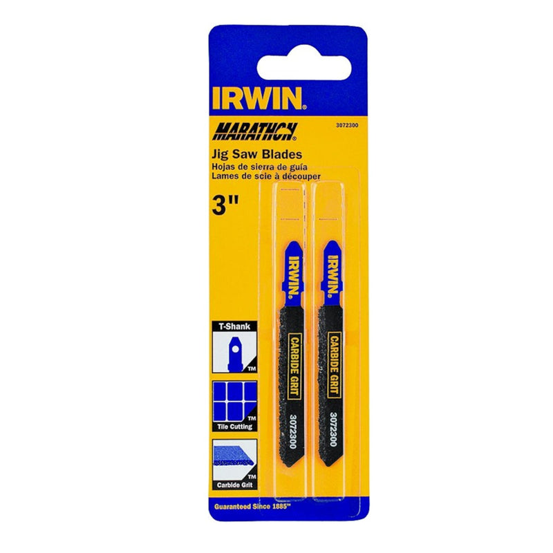 Irwin Marathon 3 in. Carbide Grit T-Shank Jig Saw Blade Assorted TPI 2 pk