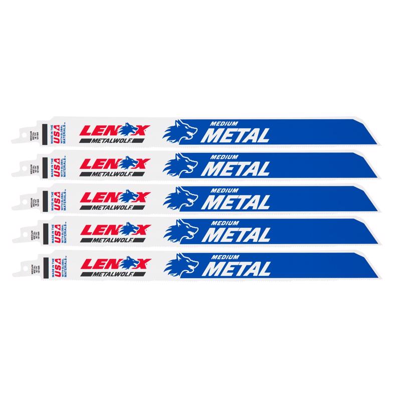 LENOX METALWOLF 12 in. Bi-Metal WAVE EDGE Reciprocating Saw Blade 18 TPI 5 pk