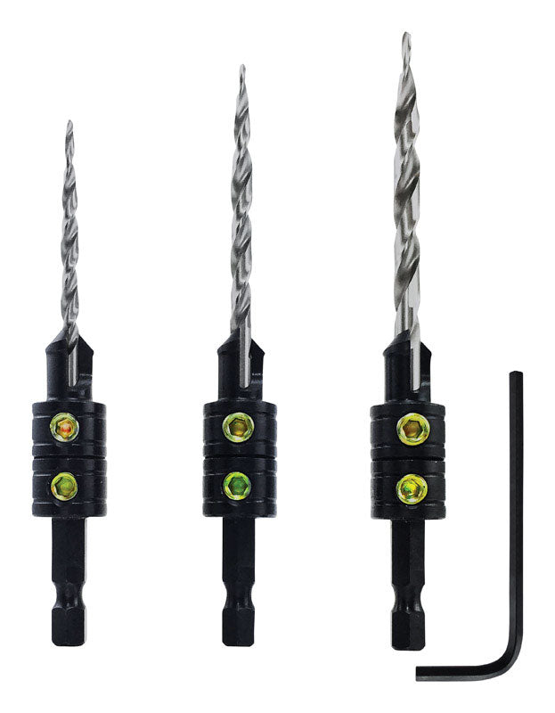 Make it Snappy 9/64 11/64 13/64 in. Steel Tapered Countersink Set 3 pc