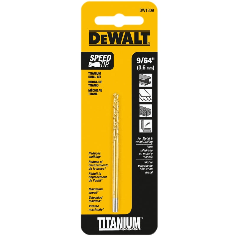DeWalt 9/64 in. X 2.88 in. L High Speed Steel Split Point Drill Bit Straight Shank 1 pc