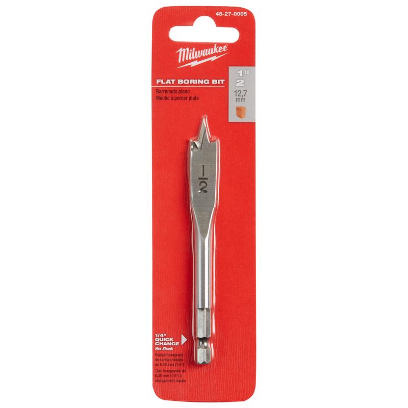Milwaukee 4.5 in. L Carbon Steel Flat Boring Bit Hex Shank 1 pk