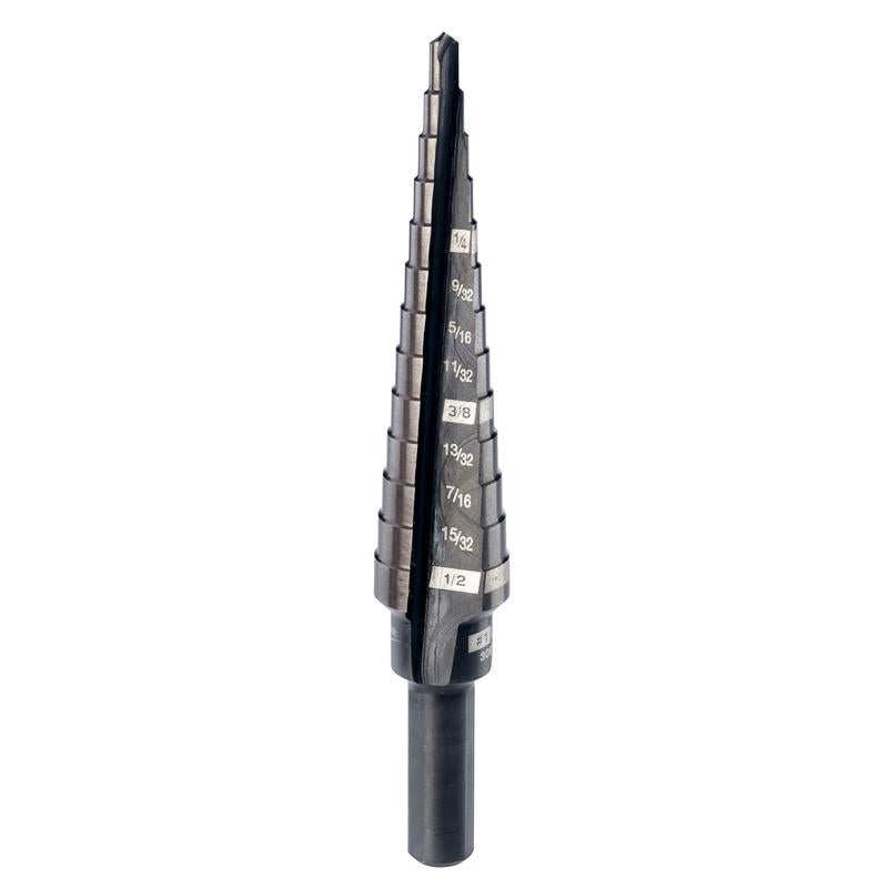 Milwaukee JAM-FREE 1/8 to 1/2 in. X 6 in. L Black Oxide Step Drill Bit 3-Flat Shank 1 pc
