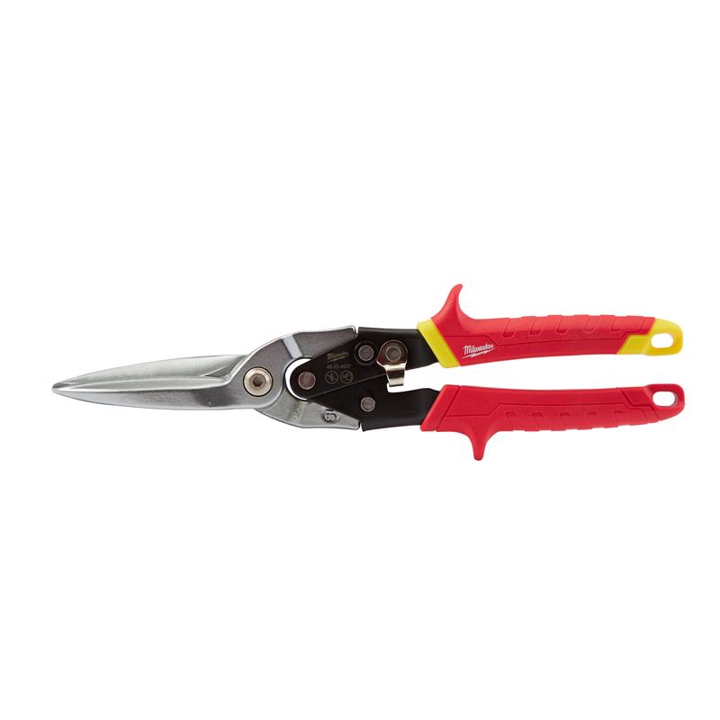 Milwaukee 11.5 in. Forged Alloy Steel Long Serrated Straight Aviation Snips 22 Ga. 1 pk
