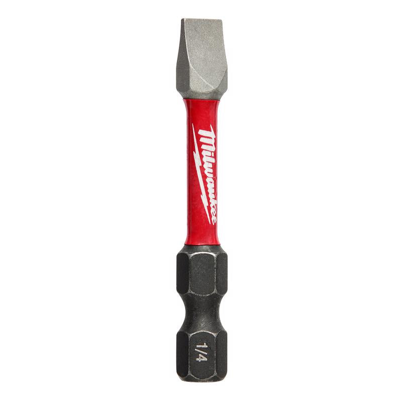 Milwaukee Shockwave Slotted 1/4 in. X 2 in. L Impact Power Bit Steel 1 pc