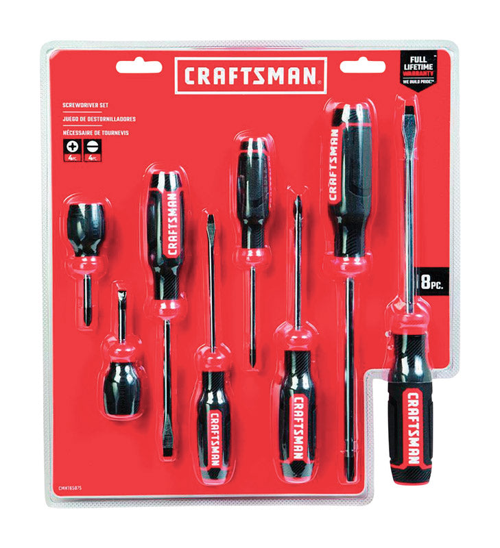 Craftsman Phillips/Slotted Multi-Bit Screwdriver Set 8 in. 8 pc