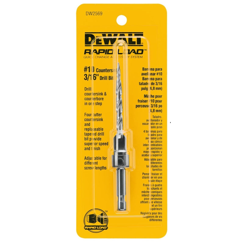 DeWalt Rapid Load #10 X 3/16 in. D High Speed Steel Countersink and Drill Set 1 pc