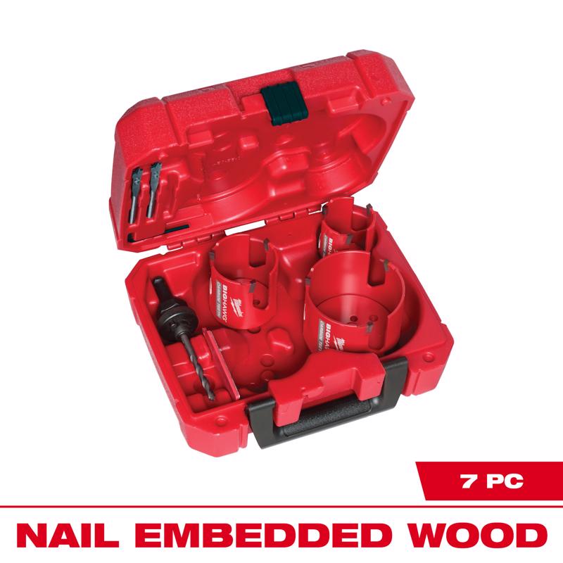 Milwaukee Big Hawg Carbide Tipped Hole Saw Kit 7 pc