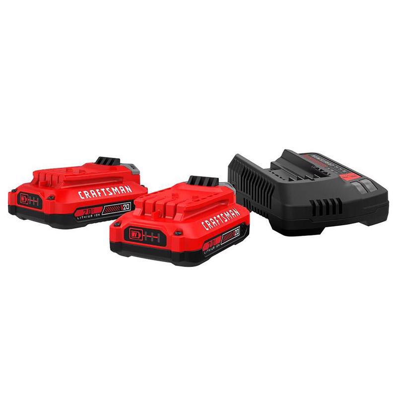 Craftsman V20 CMCB202-2CK 2 Ah Lithium-Ion Starter Kit 3 pc