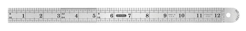 General 12 in. L X 1-3/4 in. W Stainless Steel Precision Rule Metric