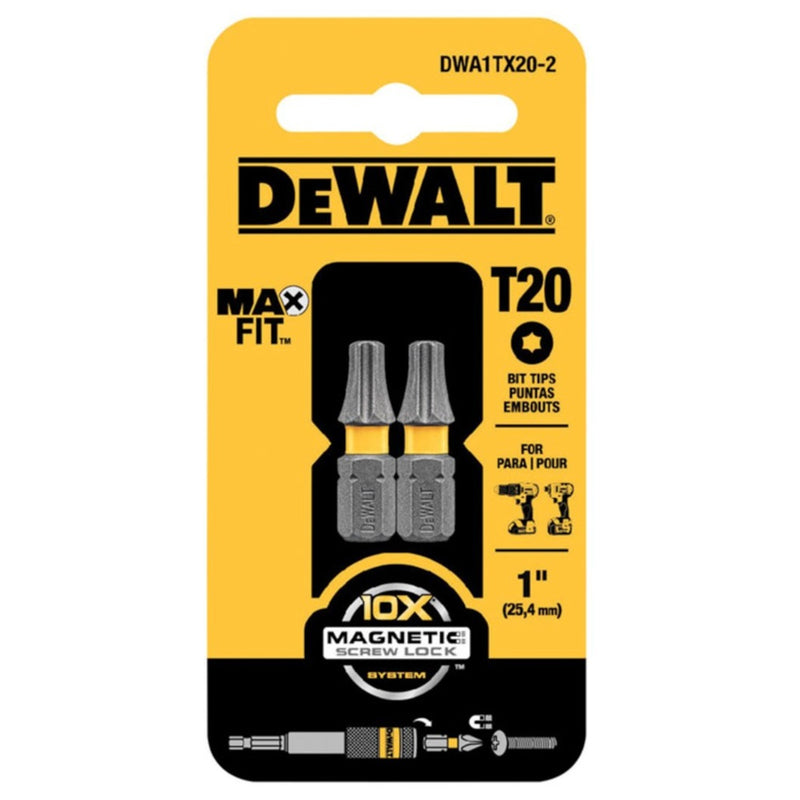 DeWalt Max Fit Torx T20 X 1 in. L Insert Bit S2 Tool Steel 2 pc