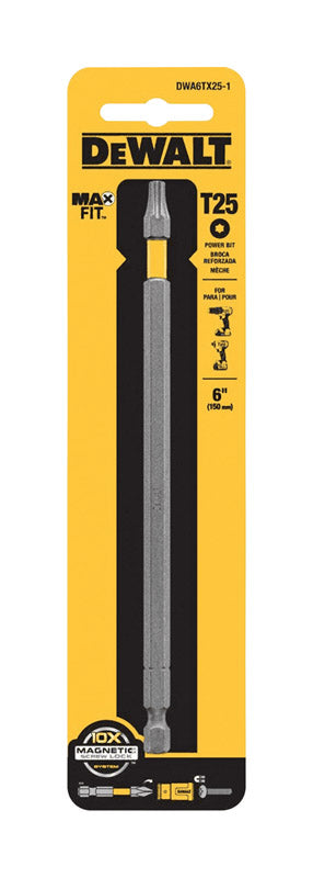 DeWalt Max Fit Torx T25 X 6 in. L Power Bit S2 Tool Steel 1 pc