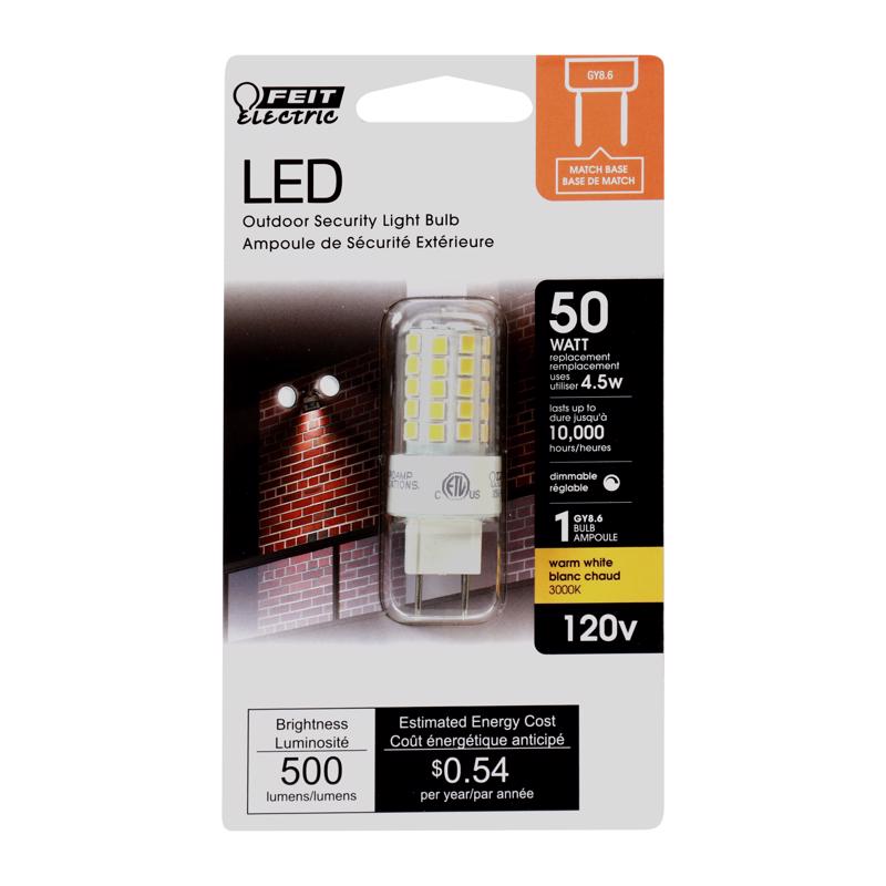 Feit LED T4 GY8.6 LED Bulb Warm White 50 Watt Equivalence 1 pk
