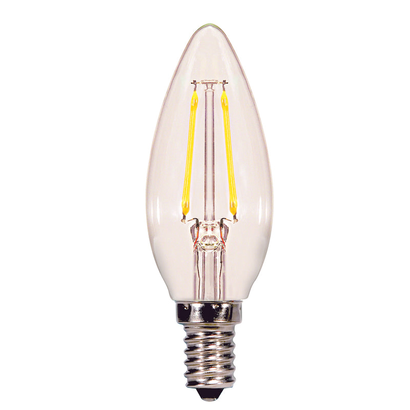 Satco B11 E12 (Candelabra) Filament LED Bulb Warm White 40 Watt Equivalence 2 pk