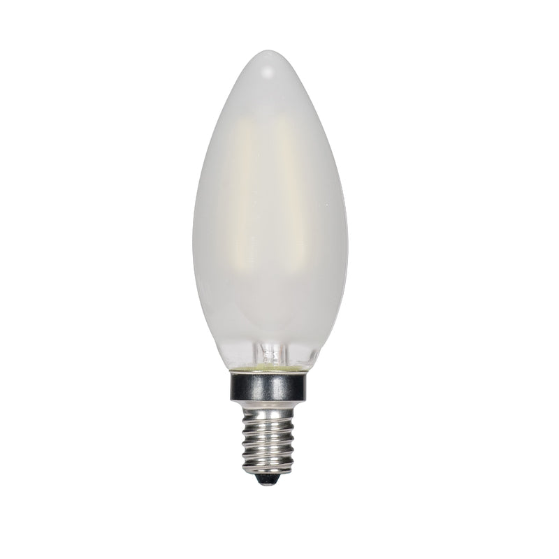 Satco B11 E12 (Candelabra) Filament LED Bulb Warm White 40 Watt Equivalence 2 pk