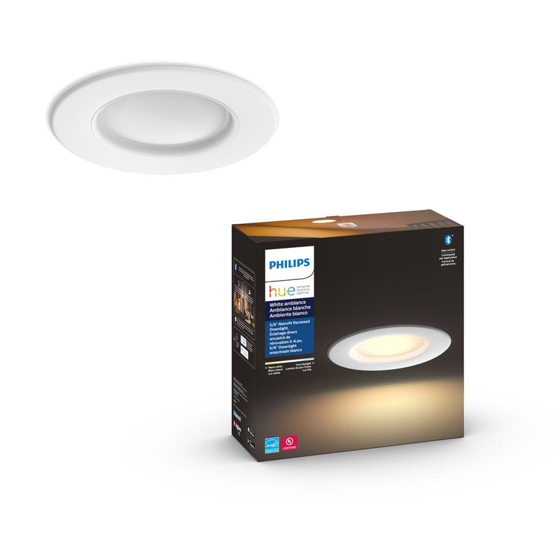 Philips Hue Round E26 (Medium) Smart-Enabled Retrofit Kit White 65 Watt Equivalence 1 pk