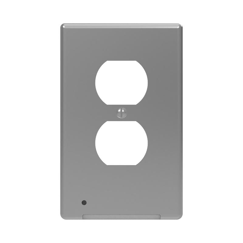 Westek LumiCover Satin Nickel 1 gang Plastic Duplex Nightlight Wall Plate 1 pk