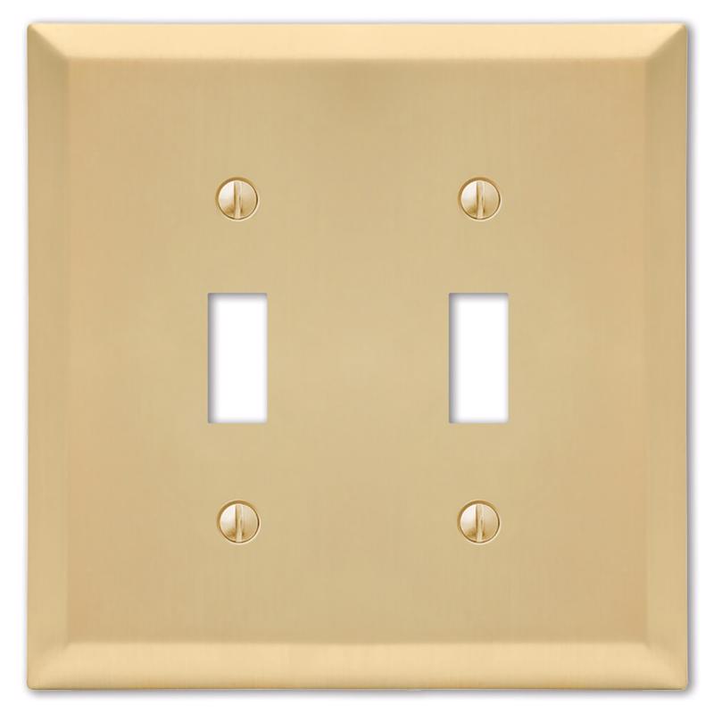 Amerelle Century Satin Brass 2 gang Stamped Steel Toggle Wall Plate 1 pk