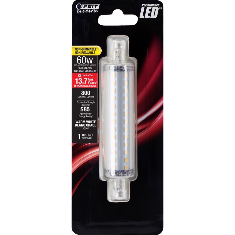 Feit LED R7S R7 LED Bulb Warm White 60 Watt Equivalence 1 pk