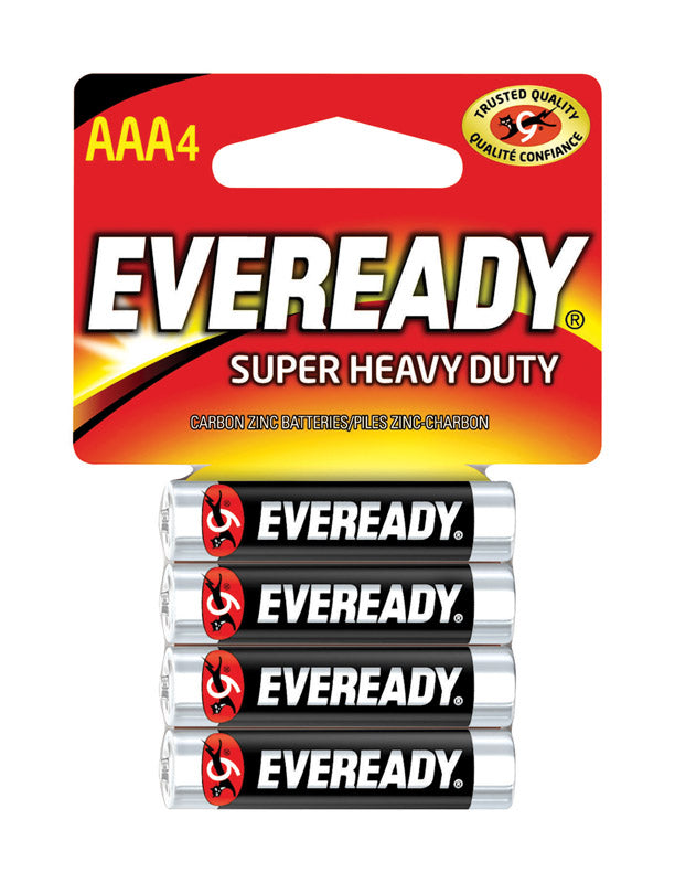 Eveready Super Heavy Duty AAA Zinc Carbon Batteries 4 pk Carded