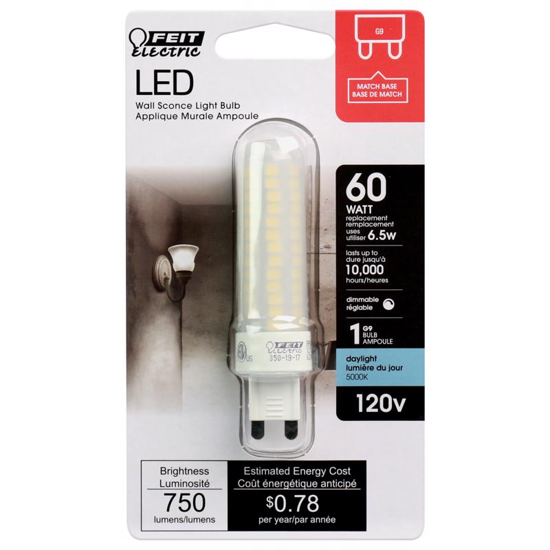 Feit LED Specialty T4 G9 LED Bulb Daylight 60 Watt Equivalence 1 pk