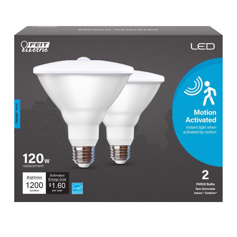 Feit LED Smart PAR38 E26 (Medium) LED Motion Activated Bulb Daylight 120 Watt Equivalence 2 pk