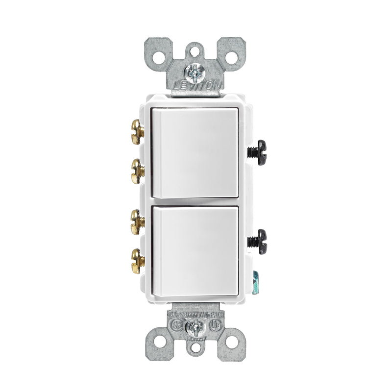 Leviton Decora 15 amps 3-Way Rocker Switch White 1 pk