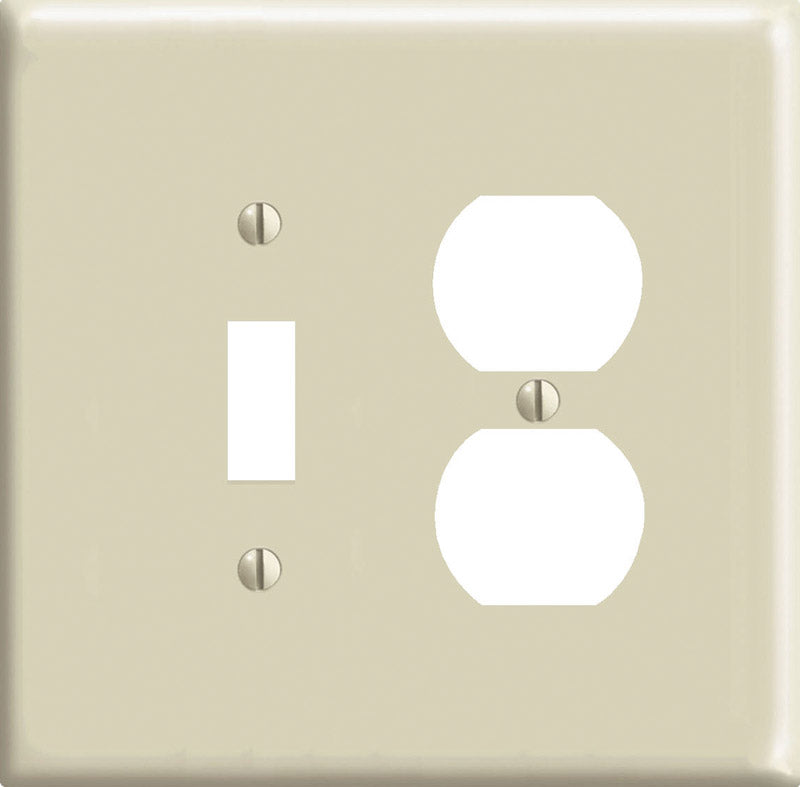 Leviton Ivory 2 gang Nylon Duplex/Toggle Wall Plate 1 pk