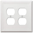 Amerelle Chelsea White 2 gang Stamped Steel Duplex Wall Plate 1 pk