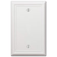 Amerelle Chelsea White 1 gang Stamped Steel Blank Wall Plate 1 pk