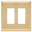 Amerelle Century Satin Brass 2 gang Stamped Steel Decorator Wall Plate 1 pk
