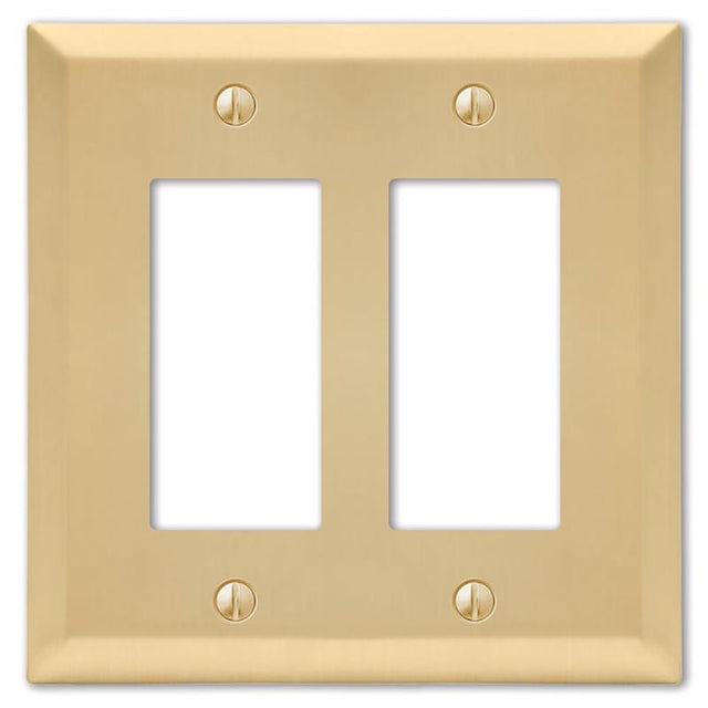 Amerelle Century Satin Brass 2 gang Stamped Steel Decorator Wall Plate 1 pk