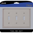 Amerelle Imperial Bead Brushed Nickel 3 gang Metal Toggle Wall Plate 1 pk
