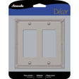 Amerelle Imperial Bead Brushed Nickel 2 gang Metal Decorator Wall Plate 1 pk