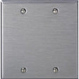 Leviton C-Series Stainless Steel 2 gang Metal Blank Wall Plate 1 pk