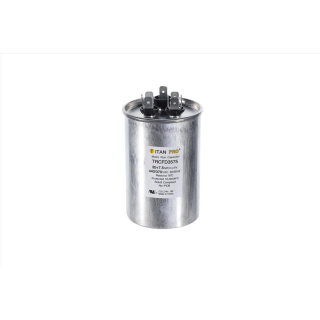 Titan Pro 35+7.5 MFD 440 V Round Run Capacitor