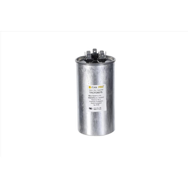 Titan Pro 60+7.5 MFD 440 V Round Run Capacitor