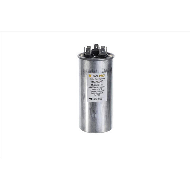 Titan Pro 30+3 MFD 440 V Round Run Capacitor